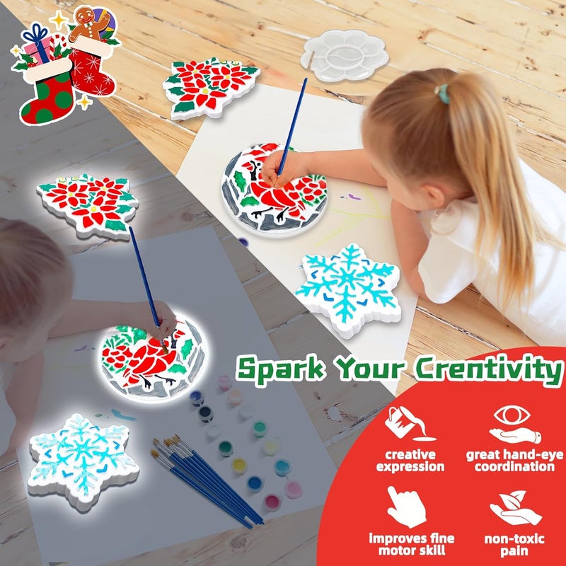 EggSun 8Pcs Stepping Stones Painting Crafts Kit for Kids 4 8 6, DIY Garden Stones Outdoor Paint Your Own Ceramic Unicorn Arts and Crafts for Boys Girls Ages 4 7 9 10 12 Christmas Birthday Gifts - Image 5